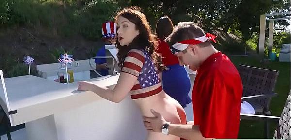  4th of July turns to 3some sex with mom